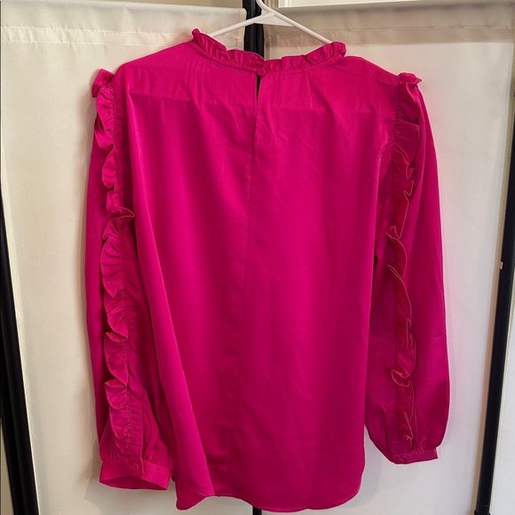 J. Crew Fuchsia Ruffle Top - Picture 3 of 3